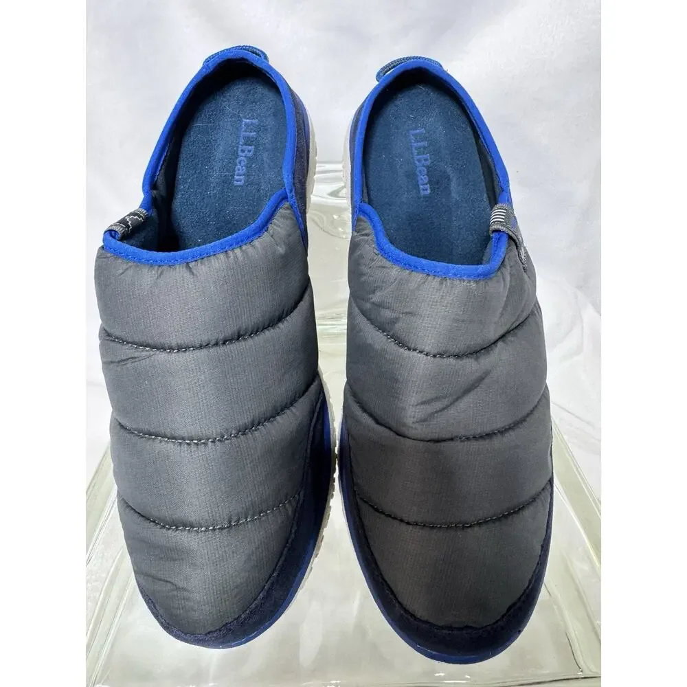New LL Bean Mountain Classic Quilted Slipper Slide Mens Size 9 M Blue Gray